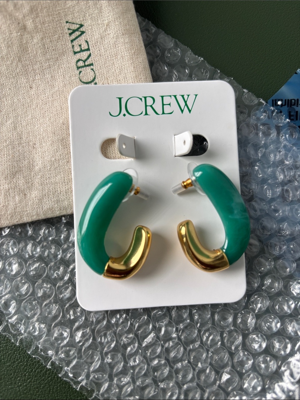 J. Crew Dual Tone Acetate Gold Hoop Earrings